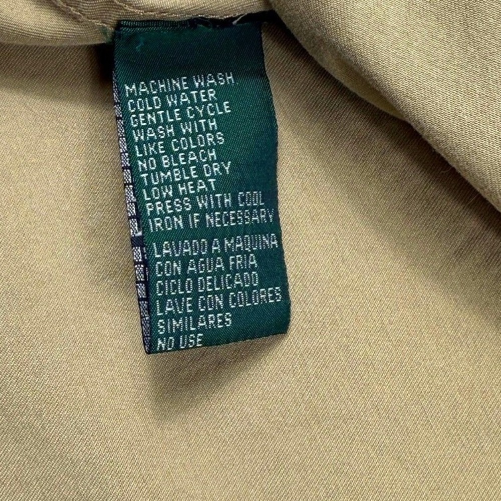 Lauren Ralph Lauren Safari Outfitters Khaki Cotton Utility Shirt Womens Small - Picture 7 of 7